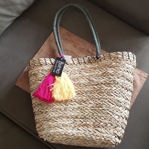 NWOT Handbag Summer Boho Large Straw Tote Beach Cruise Shopping